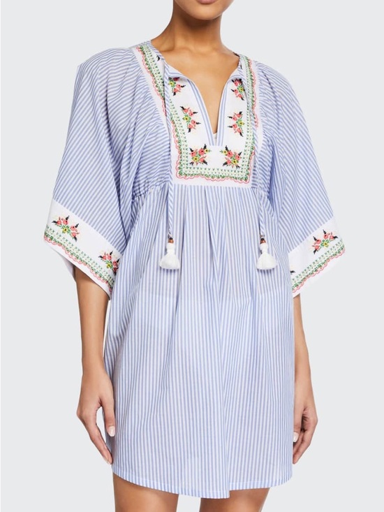 Tory Burch Other - Tory Burch EMBROIDERED BEACH TUNIC IN BLUE